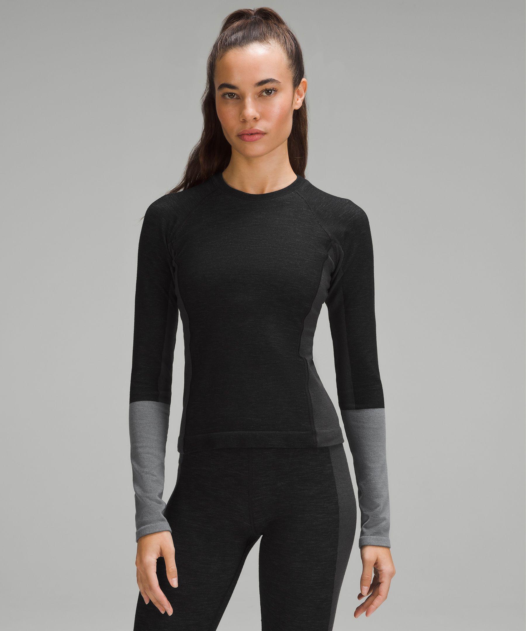 lululemon athletica Keep The Heat Thermal Long-sleeve Shirt Colourblock -  Color Black/grey - Size 0 | Lyst