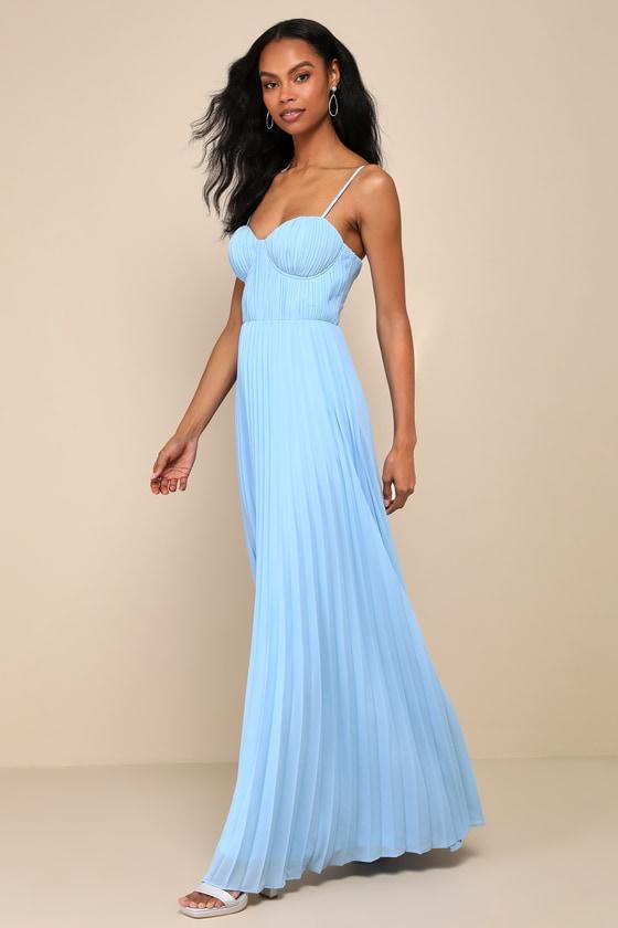 cause for commotion red pleated bustier maxi dress LULU'S Cause For Commotion Red Pleated Bustier Maxi Dress Size M - $85 New With Tags