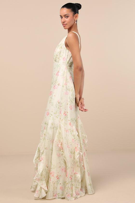 lulus white floral maxi dress White Floral Maxi Dress - Off-the-Shoulder Dress - Burnout Dress