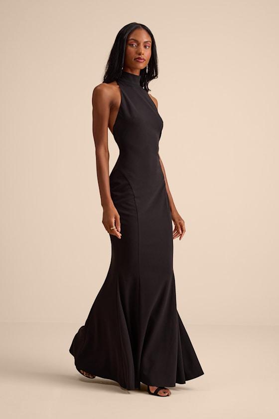 Lulus Sihana Halter Mermaid Maxi Dress in Natural | Lyst