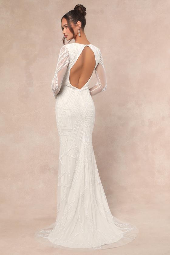 lulus beaded wedding dress Stunning Maxi Dress - Beaded Maxi Dress - Mesh Maxi Dress