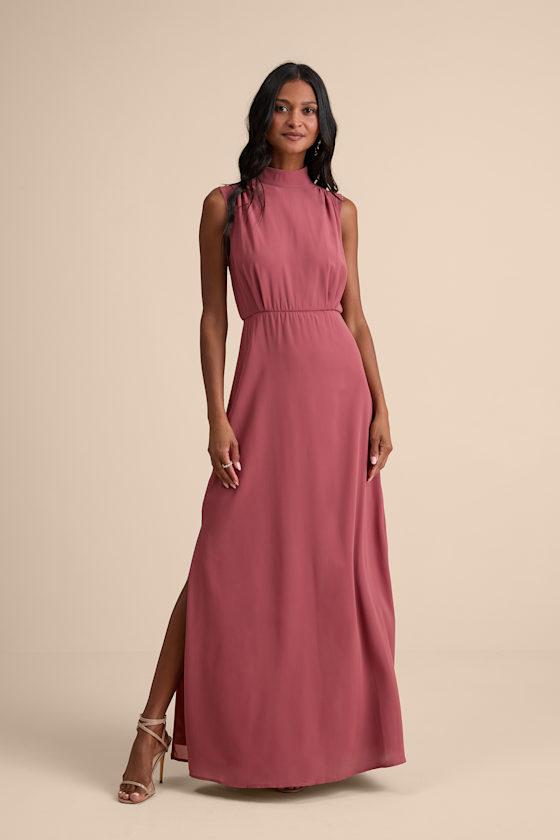 lulus classic elegance dress Blue Chiffon Dress - Sleeveless Mock Neck Dress - Mini Dress
