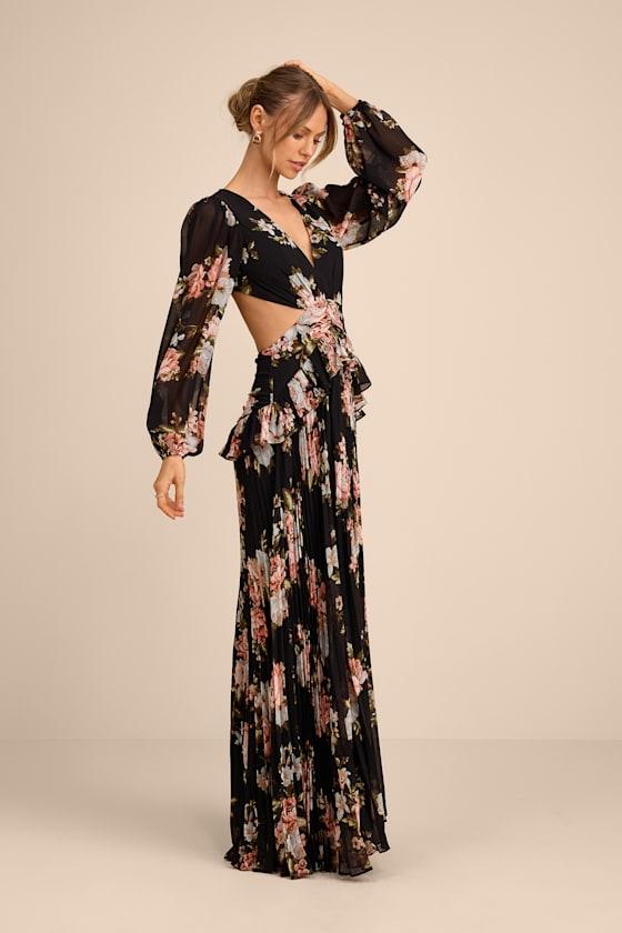long sleeve renaissance print dress Renaissance Dress (M) – The Thrifty Hippy