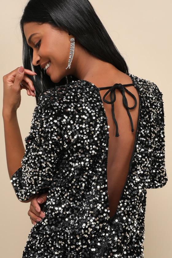4th & reckless sequin dress Rent 4Th & Reckless Petite Exclusive Sequin Square Neck Low Cross Back Maxi Dress In Cream