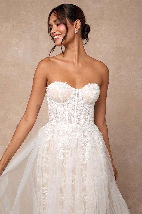 lulus white dress lace Lovely White Lace Dress -Midi Dress - Handkerchief Hem Dress