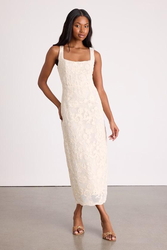 puff midi dress ever DANI|Puff Sleeve V-Neck Midi Wedding Guest Dress