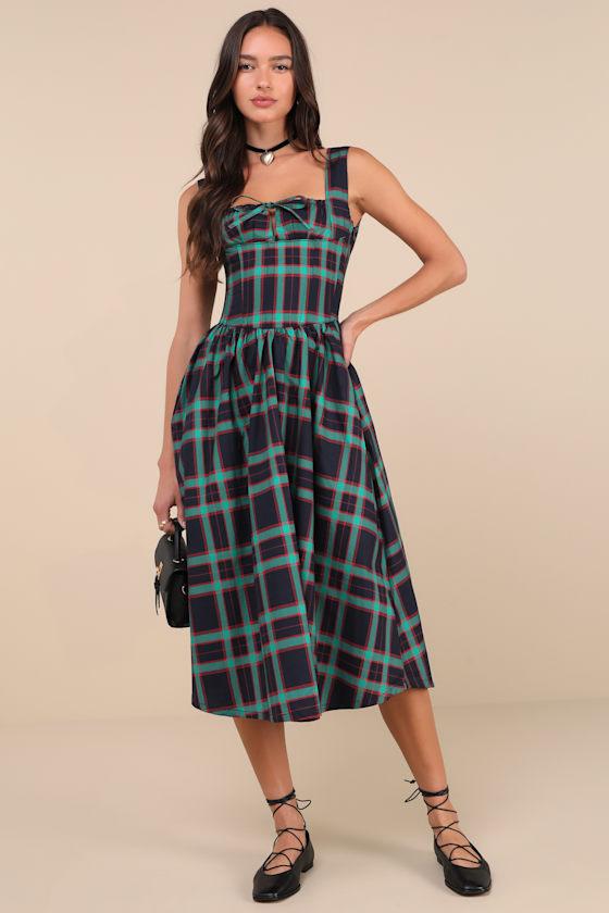 Plaid cocktail dress hot sale