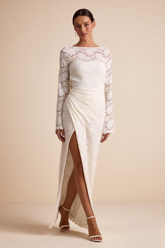 Lulus Odariya Lace Cowl Back Maxi Dress in Natural | Lyst Lulus Odariya Lace Cowl Back Maxi Dress in Natural | Lyst
