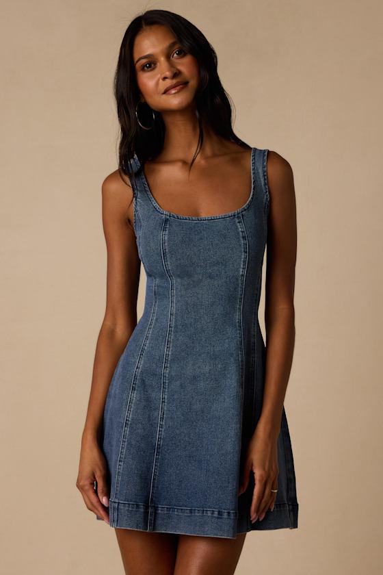 denim skater dress uk BLTIBY Denim Dresses for Women UK Roll Up Long Sleeve Jean Dress Button Down V Neck Mini Skater Dress Pleated Flared A Line Swing Dress with Pockets