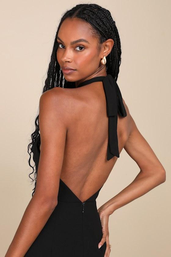 black halter neck backless dress Satin Silt Midi for Women 2024 Elegant Formal High Cowl Back Silk Wedding Guest Sexy Dresses : Clothing, Shoes & Jewelry Frida is a captivating choice for your next special occasion Ronhire Women's Pleated Backless Halter