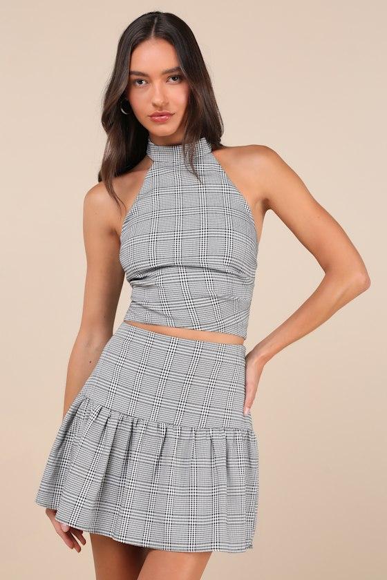 Plaid mini skirt lulus sale