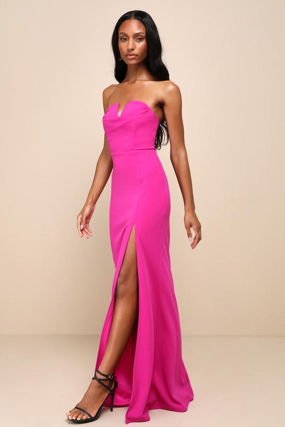 Strapless Dress Lulus Pink Prom Dress Lulus Effortless Radiance Strapless  Mermaid Maxi Dress In Pink