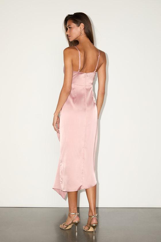 corset dress long black Ladivine CD2408 Fitted Formal Gown with Bustier Corset-Style Bodice and Leg Slit / 4 AVAILABLE DATE:2026-05 and a flowing hemline Color:Rose Gold - Dusty Rose Korean Dress Evening |