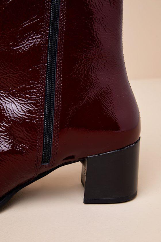 Red patent ankle boots hot sale