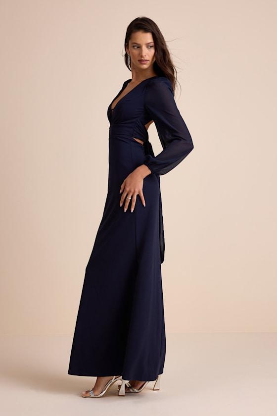 chinese dress ladies Lulus Heavenly Hues Navy Blue Maxi Dress Size XS – Ernest Grace main image 1