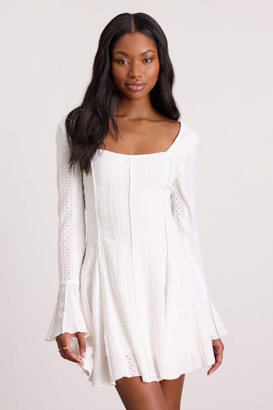 Designer White Long Sleeve Skater Dresses for Women - Up to 85% off | Lyst Designer White Long Sleeve Skater Dresses for Women - Up to 85% off | Lyst
