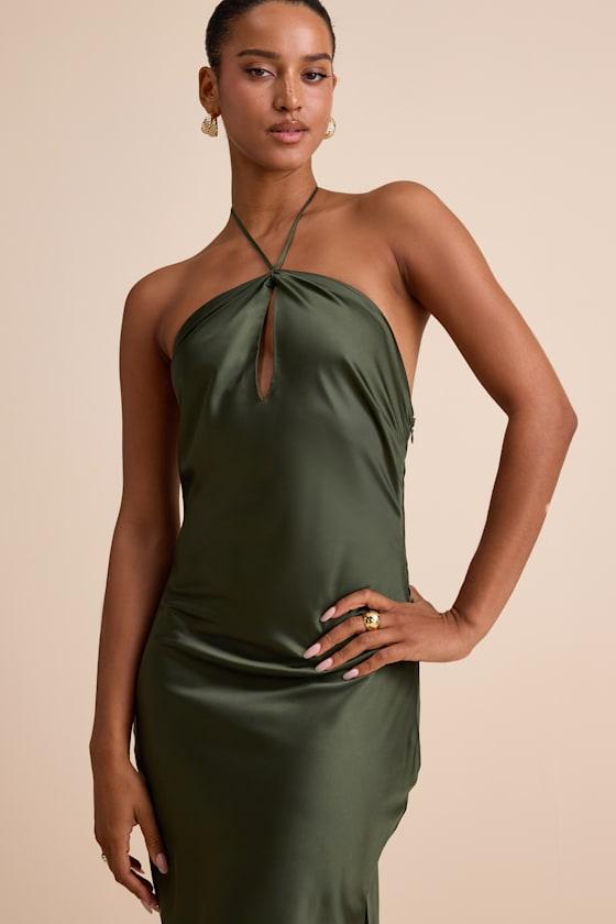 sachin and babi light blue dress Black Maxi Dress - Plunging Cowl Neck Dress - Halter Maxi Dress main image 1