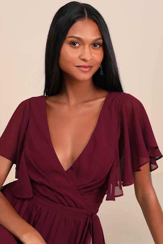 lulus red wrap dress Cute Red Dress - Faux Wrapping Midi Dress - Tulip Hem Dress