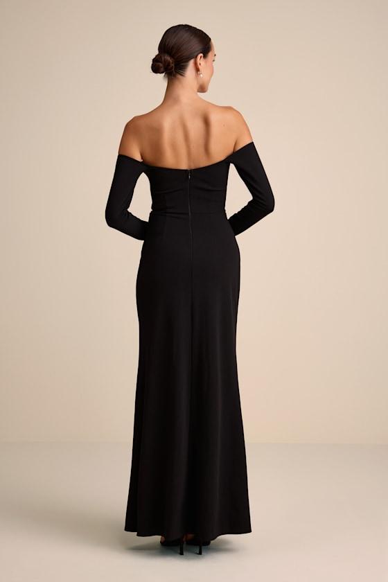 lulus black off the shoulder dress Black Off-the-Shoulder Maxi Dress | Womens | XXL (Available in XS, S) | 100% Polyester