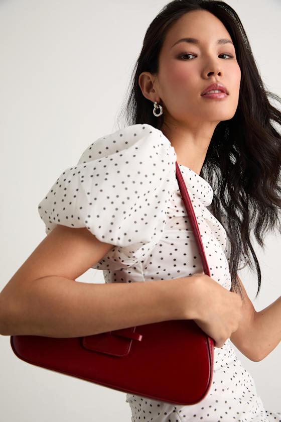 lulus red polka dot dress Polka Dot Skater Dress With Denim Jacket Ankle Boots Skater Dress Sandals With Red Dress Lulus