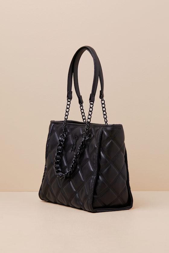 Steve Madden Bkattt Quilted Chain Strap Tote Bag in Black Lyst UK
