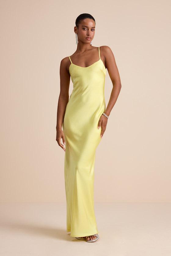 Yellow Satin Slip Dresses for Women Up to 83% off Lyst UK