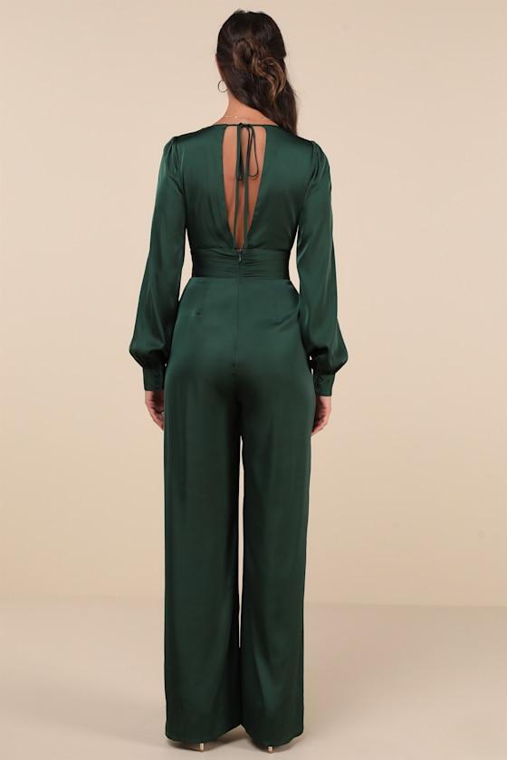 Long Sleeve Classy Jumpsuits For Weddings Bridal Simple Jumpsuit