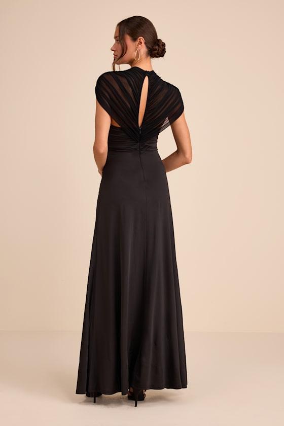 lulus black bridesmaid dresses S / With Slit Heaven V-Neck Dress Elegant Formal Maxi Gown fitted waist tops a breezy Are Lulus Bridesmaid Dresses Good
