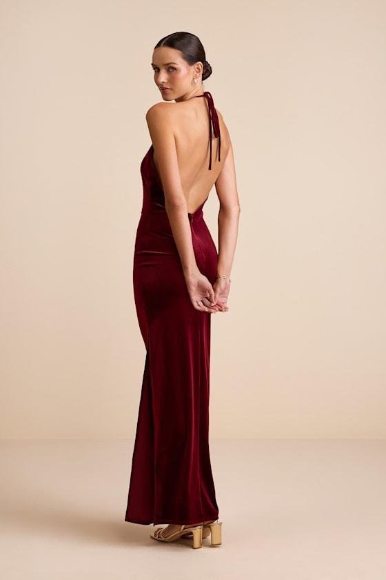 erl velvet halter dress Black Velvet Halter Dress: Pearl Bodycon Evening Gown