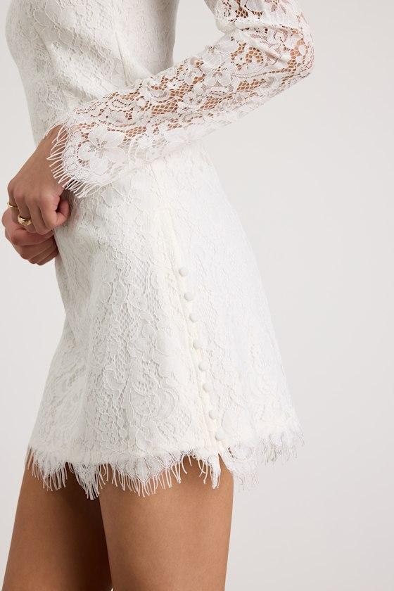 lulus white long sleeve dress Lulus, Forever Romantic White Lace Long Sleeve Wrap Maxi Wedding Dress Save 27%