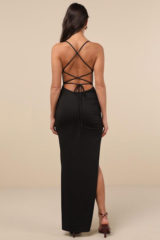 Lulus Stunning Perception Slinky Lace-Up Maxi Dress in Natural | Lyst Lulus Stunning Perception Slinky Lace-Up Maxi Dress in Natural | Lyst