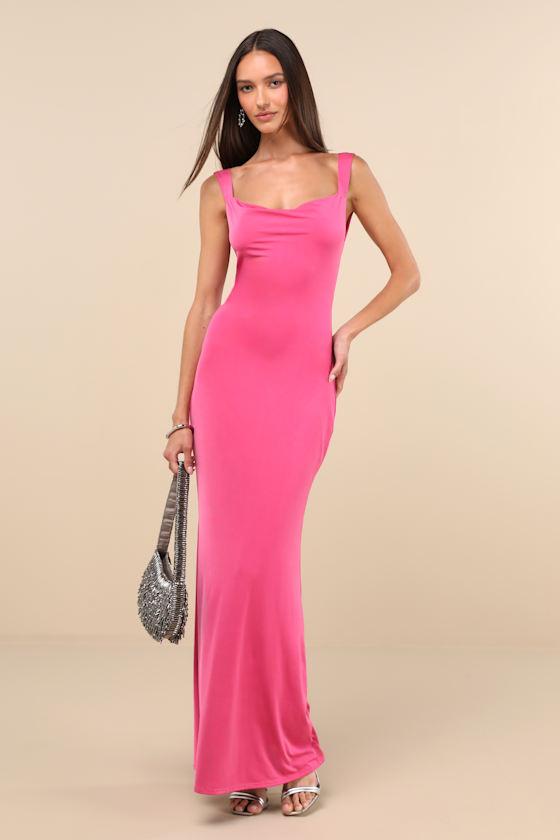 Lulus Inspiring Glamour Backless Column Maxi Dress in Pink Lyst UK
