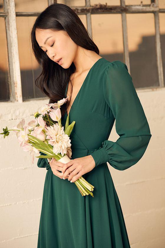 my whole heart emerald green long sleeve wrap dress my whole heart emerald green long sleeve wrap dress HEART SHAPED LONG SLEEVE GOWN IN GREEN
