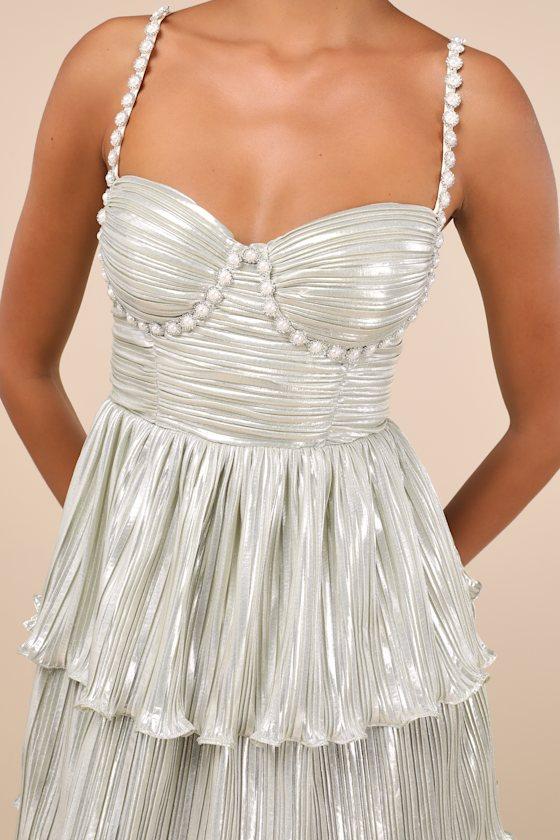 knee length dresses for ladies Drop A Glint Embellished Mini Dress in Gold