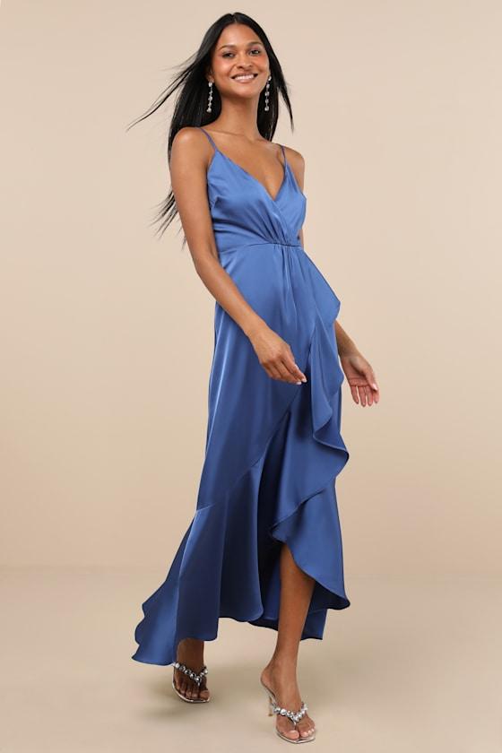 lace navy prom dress Navy Blue Long Mermaid Prom Dress with Glitter Navy / 18