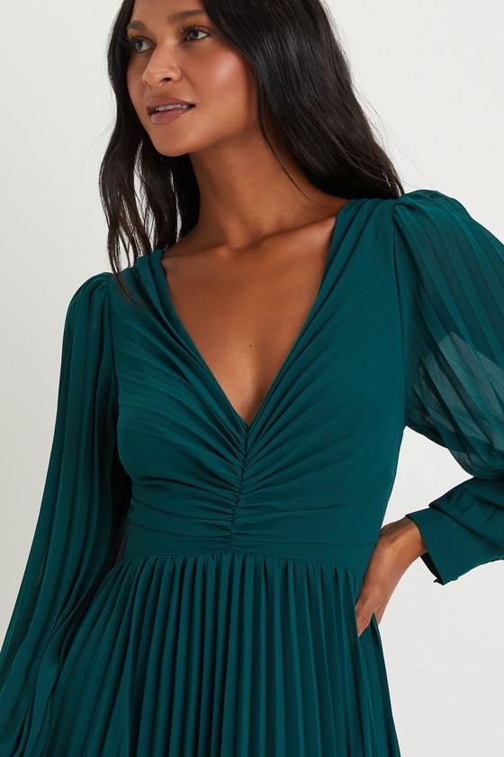 asos green pleated maxi dress ASOS DESIGN pleated textured chiffon wrap button detail maxi dress in teal green