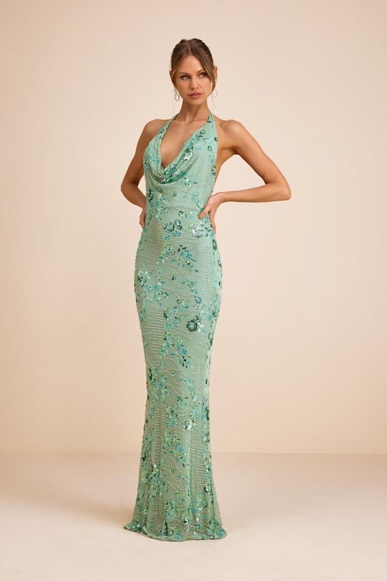 lulus long green dress Gwenny Lime Green Satin Plisse Maxi Dress
