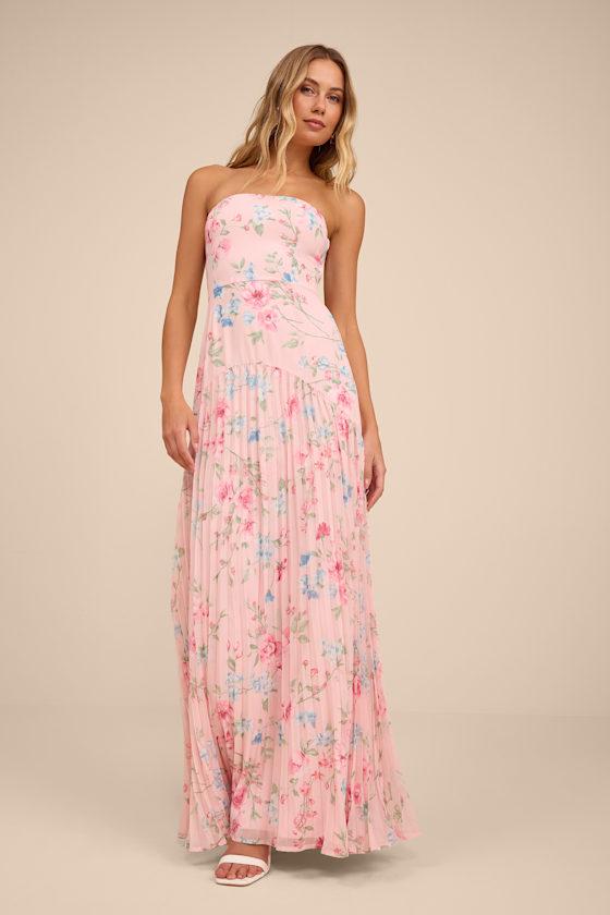 sunset ombre bridesmaid dresses SUNSET OMBRE PLEATED MAXI DRESS – Warm Hearts Collection Miami main image 1