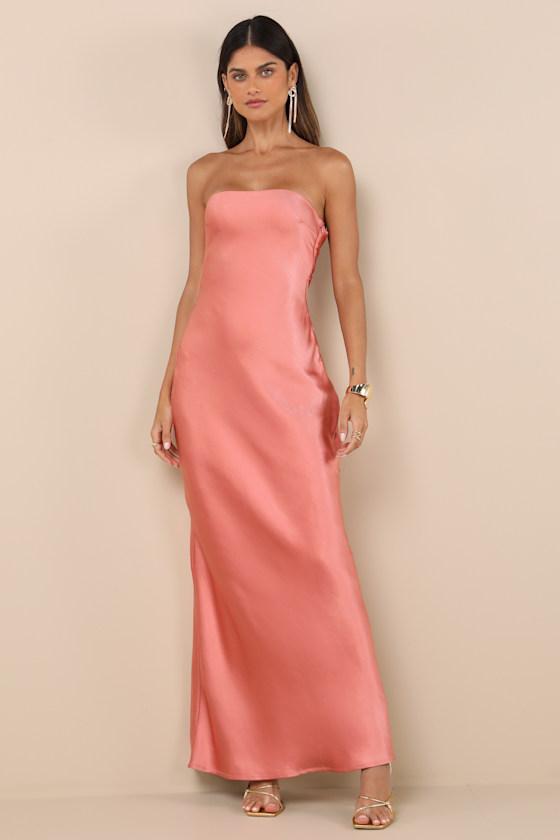 lulus pink strapless dress Lulus | Light Pink Organza Strapless Maxi Dress | Womens | Large (Available in XS, S, M, XL)