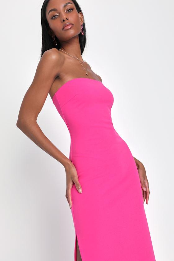 hot pink formal dresses cheap Hot Pink High Low Prom Dresses, High Low Hot Pink Formal Evening Dresses main image 1