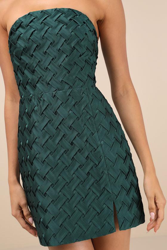 rise to the occasion emerald green midi wrap dress Strapless Emerald Green Lace Tight Mini Dress – Dressesforparty main image 1
