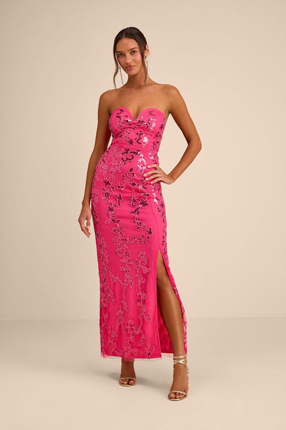 strapless open back dress Mermaid Strapless Beaded Slit Floor-Length Jersey Dress 810443 by Clarisse 0 / Black