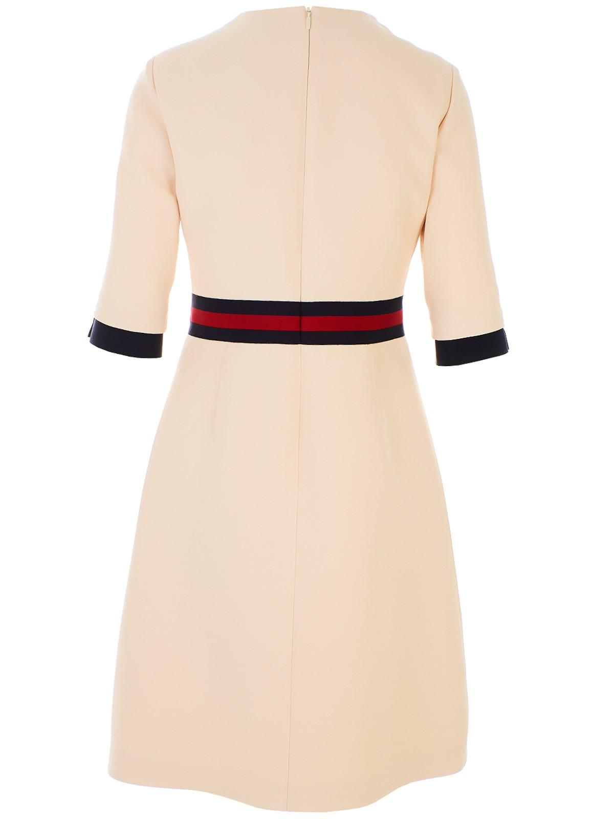 Gucci Wool And Silk Minidress in White | Lyst