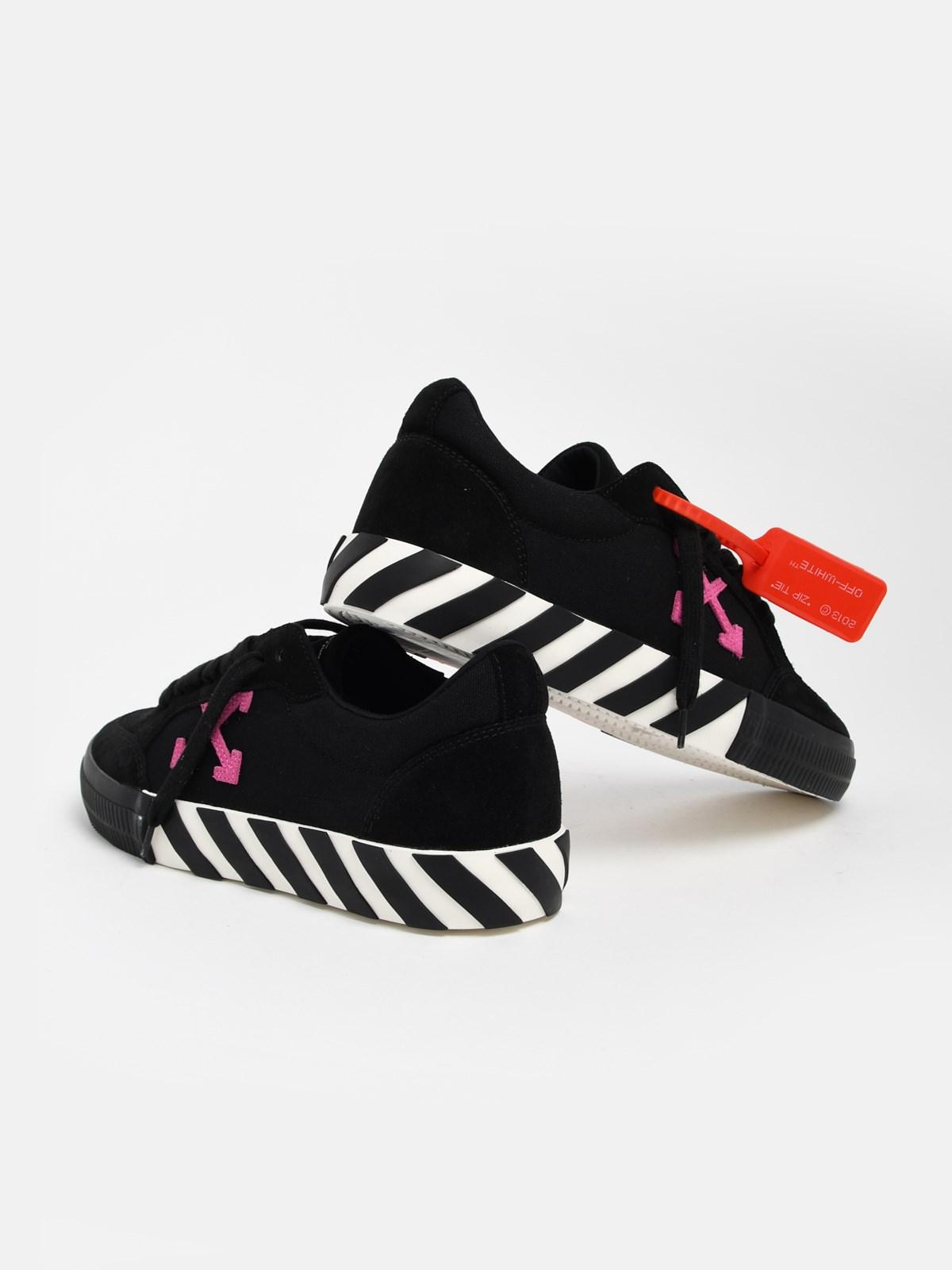 black and pink off white sneakers