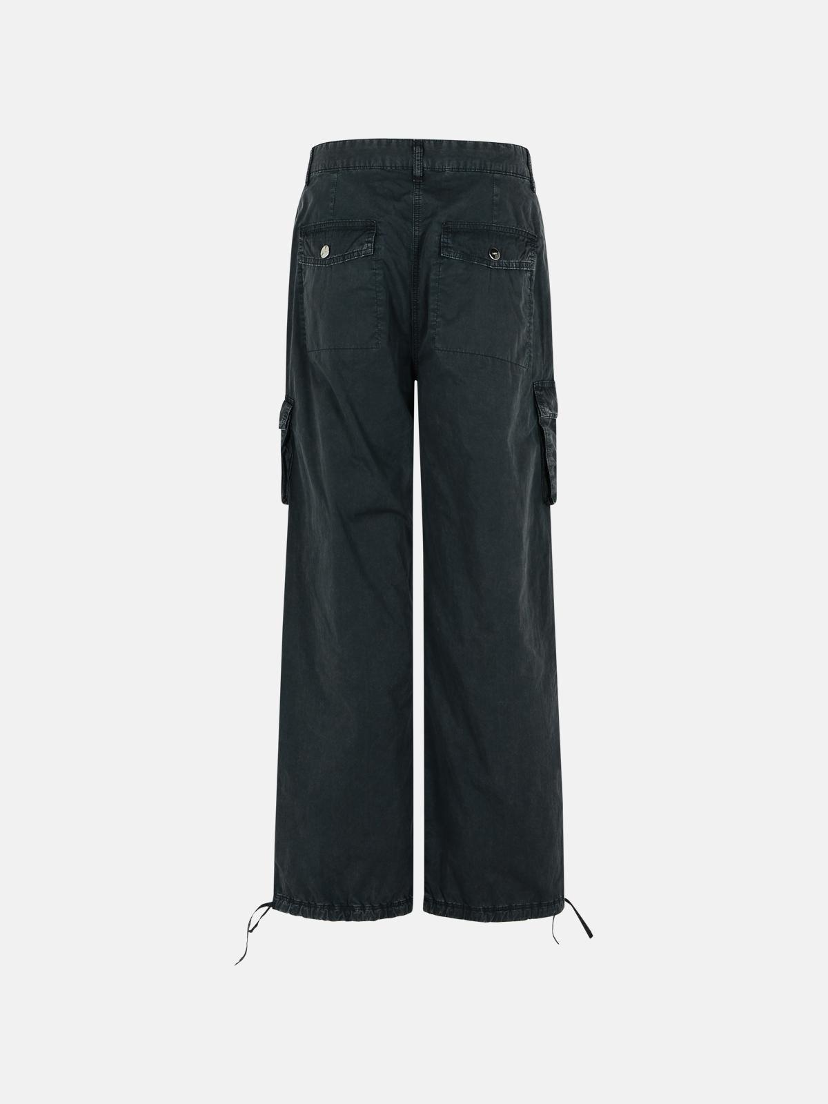 【関税＆送料込み】Ganni 'Cargo' Black Washed Cotton Twill Ganni Straight-leg pants for Women | Online Sale up to 79