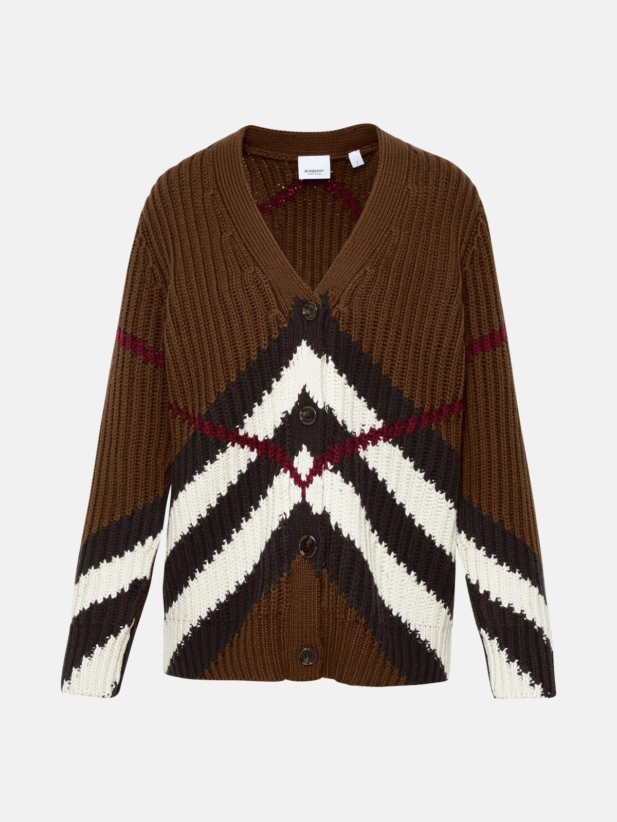 Burberry Cashmere Blend Karine Cardigan in Brown | Lyst