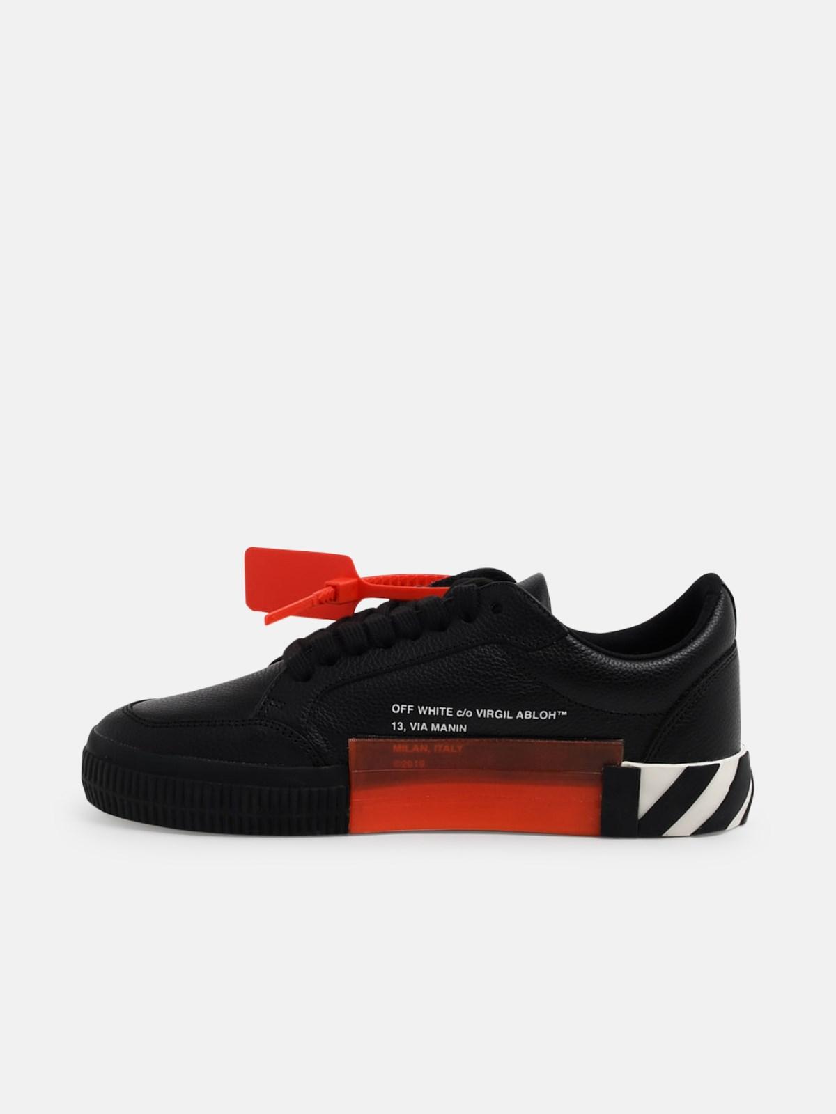 Off-White c/o Virgil Abloh *icon Black Vulcanized Leather Sneakers With ...