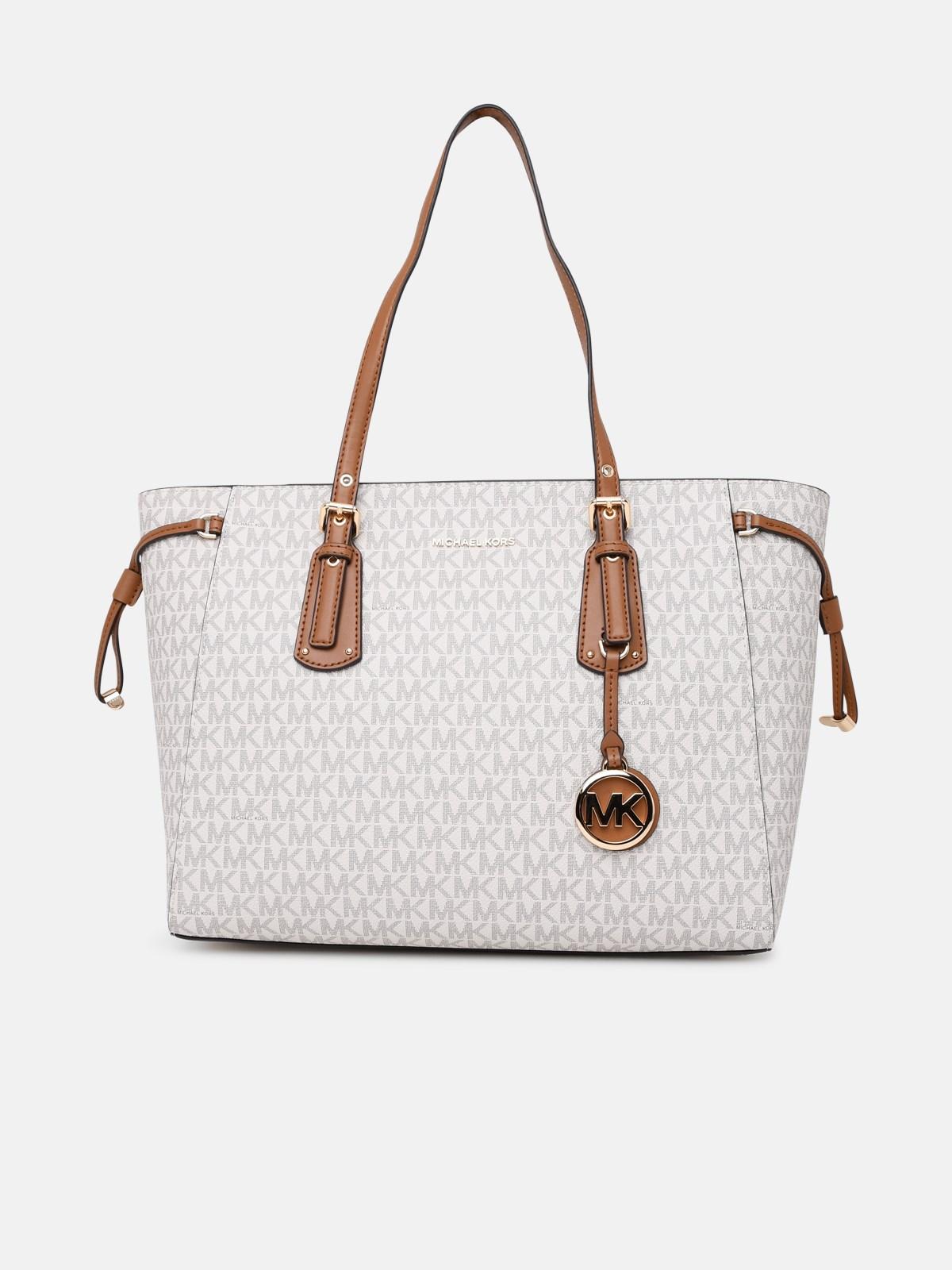 MICHAEL Michael Kors Borsa Voyager In Tela Rivestita in White | Lyst