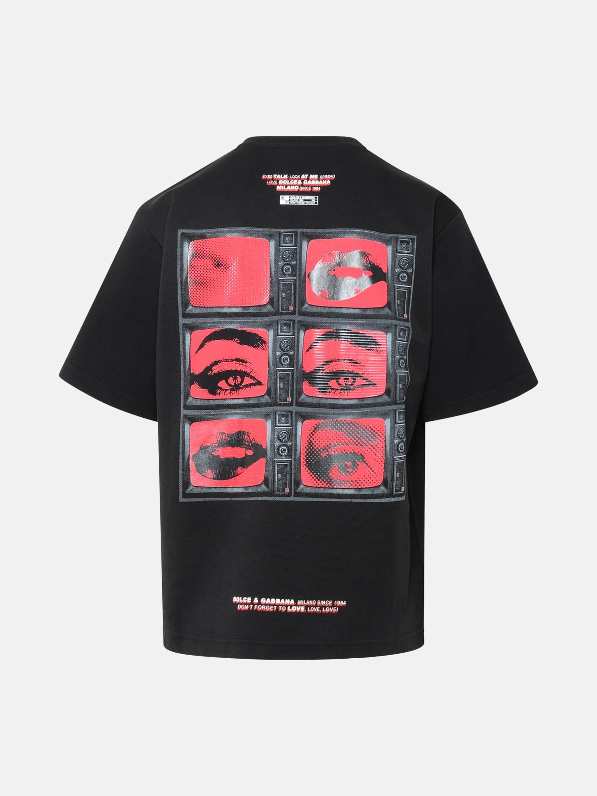 Dolce & Gabbana Technical Jersey Look At Me T-shirt in Black