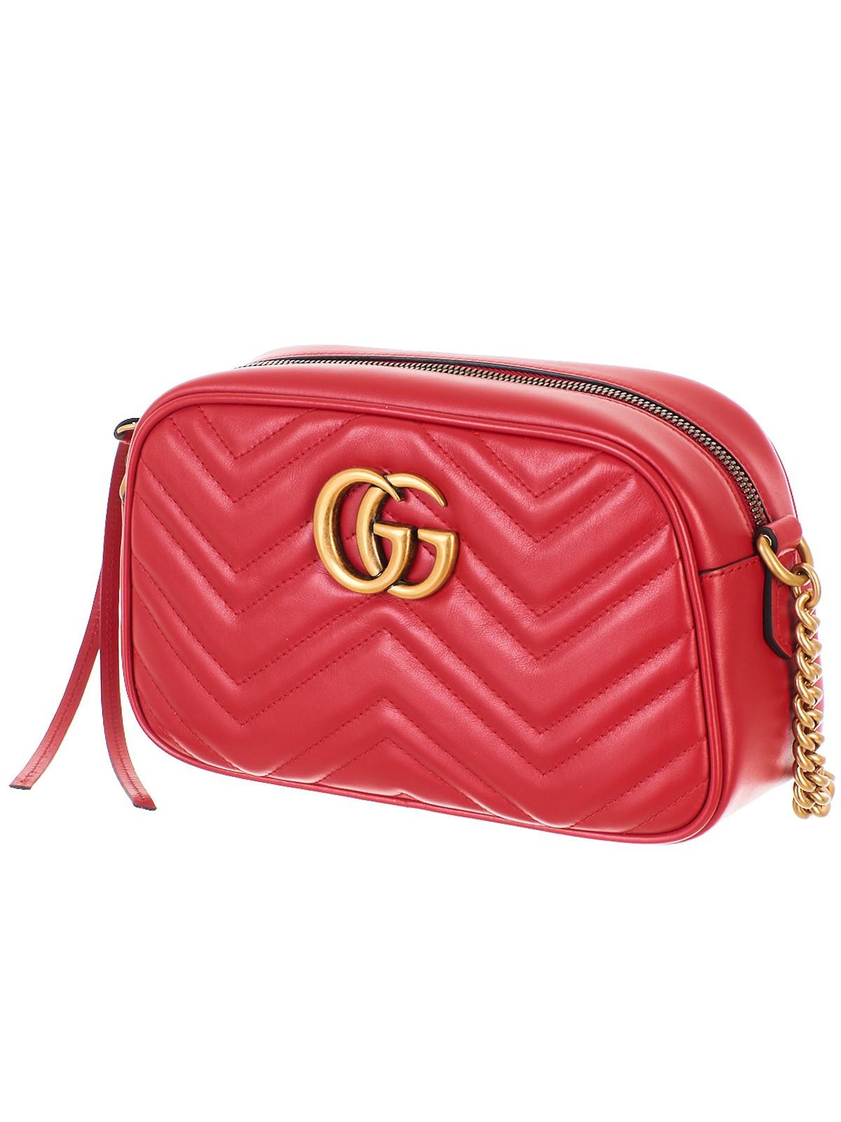 gg marmont matelassé mini bag red
